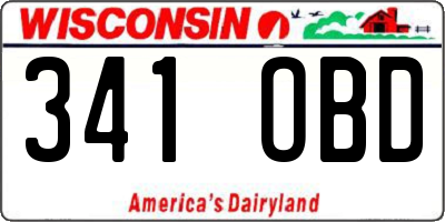 WI license plate 341OBD