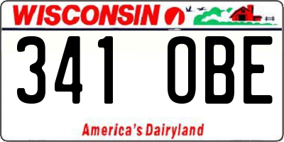 WI license plate 341OBE