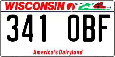 WI license plate 341OBF
