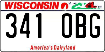 WI license plate 341OBG