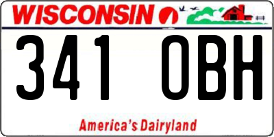WI license plate 341OBH