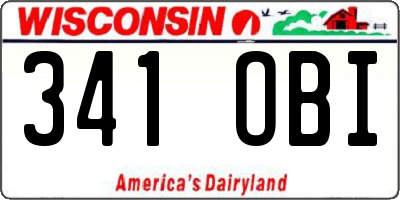 WI license plate 341OBI