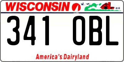 WI license plate 341OBL