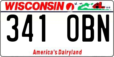 WI license plate 341OBN