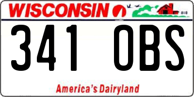 WI license plate 341OBS