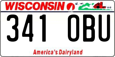 WI license plate 341OBU