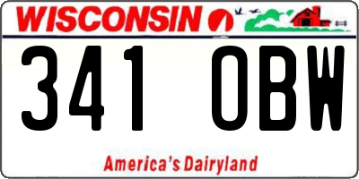 WI license plate 341OBW