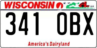 WI license plate 341OBX