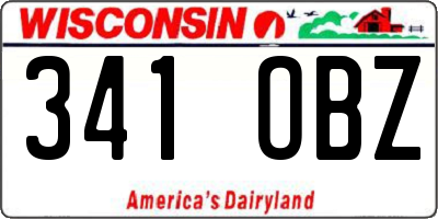 WI license plate 341OBZ