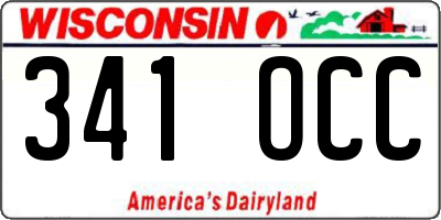 WI license plate 341OCC
