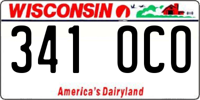 WI license plate 341OCO
