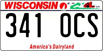 WI license plate 341OCS