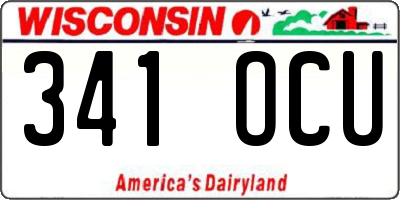 WI license plate 341OCU