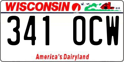 WI license plate 341OCW