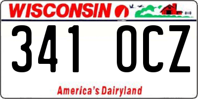 WI license plate 341OCZ