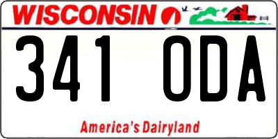 WI license plate 341ODA