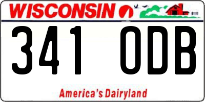 WI license plate 341ODB