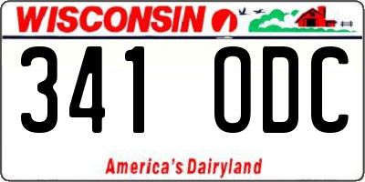 WI license plate 341ODC