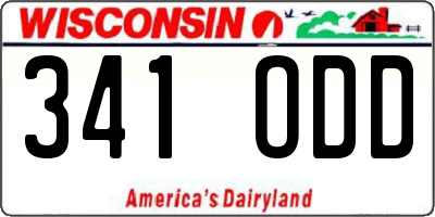 WI license plate 341ODD
