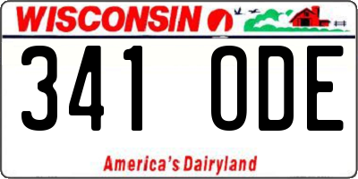 WI license plate 341ODE