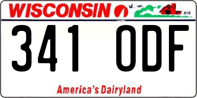 WI license plate 341ODF