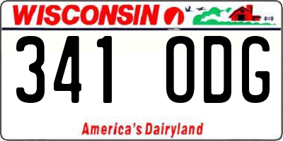 WI license plate 341ODG