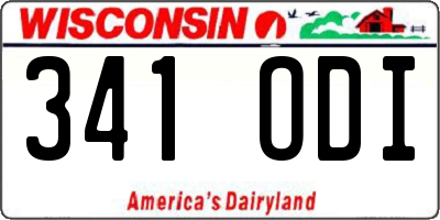 WI license plate 341ODI