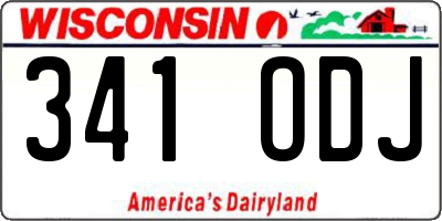 WI license plate 341ODJ