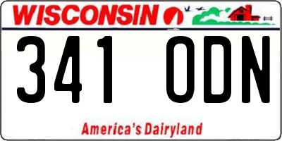 WI license plate 341ODN