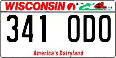 WI license plate 341ODO