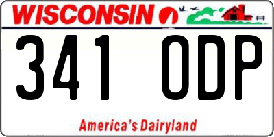 WI license plate 341ODP