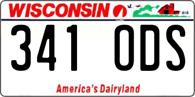 WI license plate 341ODS