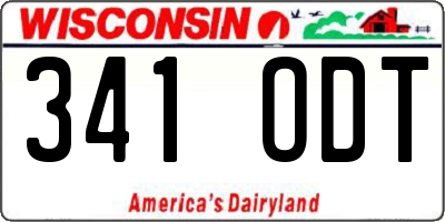 WI license plate 341ODT