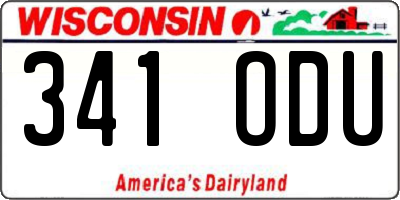 WI license plate 341ODU