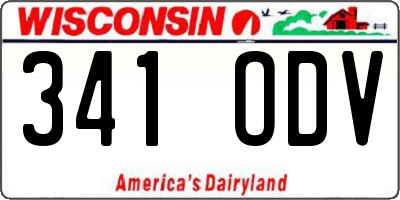 WI license plate 341ODV