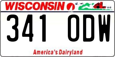 WI license plate 341ODW
