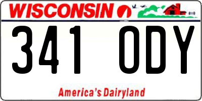 WI license plate 341ODY