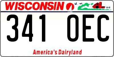 WI license plate 341OEC