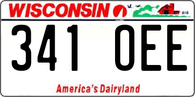 WI license plate 341OEE