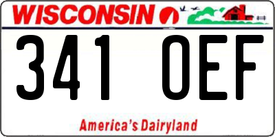 WI license plate 341OEF