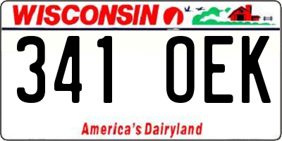 WI license plate 341OEK