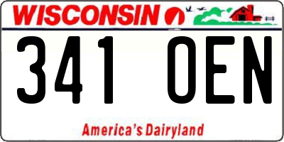 WI license plate 341OEN