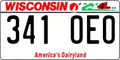 WI license plate 341OEO