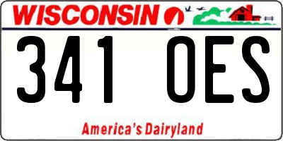 WI license plate 341OES