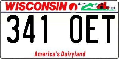 WI license plate 341OET