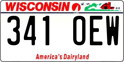 WI license plate 341OEW