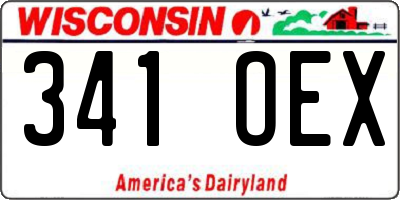 WI license plate 341OEX
