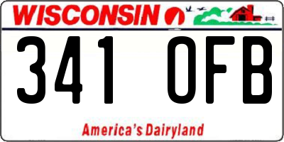 WI license plate 341OFB