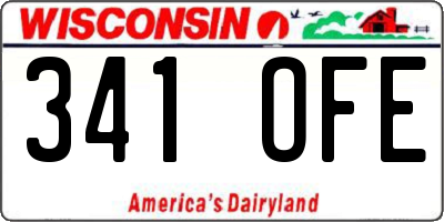 WI license plate 341OFE