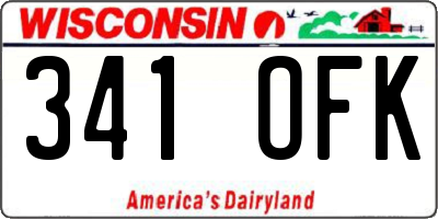 WI license plate 341OFK